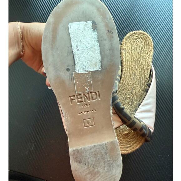 Fendi Zucca FF LOgo Satin Espadrilles - Picture 2 of 5